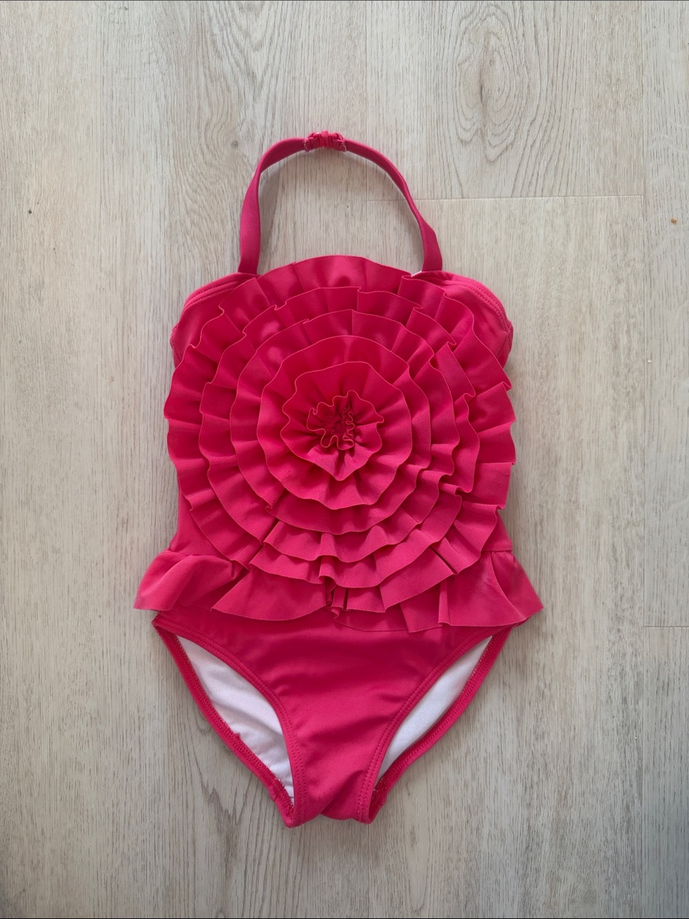 Janie and Jack Hot Pink Ruffle One-Piece Swimsuit